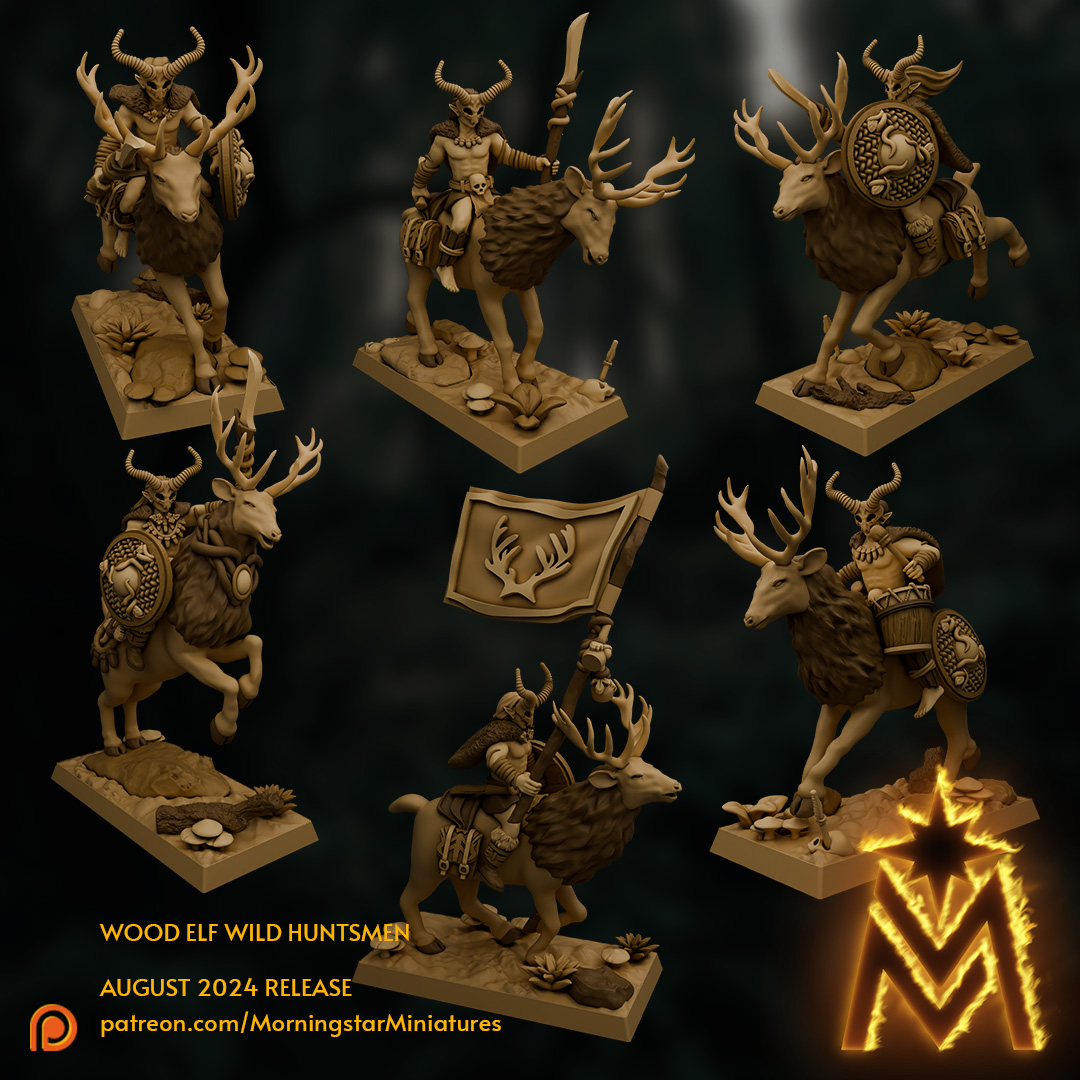 Wood Elf Wild Huntsmen | 32mm Scale Presupported Miniatures